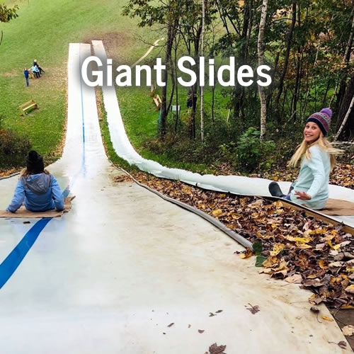Giant slides at Enchanted Valley Acres in Cross Plains, Wisconsin